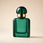 50ml emerald empty perfume bottle with dome cap and gold trim
