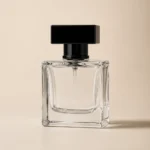 50ml square empty glass perfume spray bottle with black cap