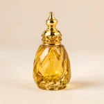 Fancy golden glass attar bottle for refillable perfume oil
