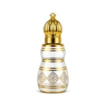 NR-07 12ml White and Gold Empty Attar Bottle