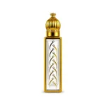 NR-40 10ml Slim White and Gold Empty Attar Bottle