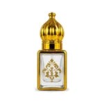 NR-44 6ml Rectangular White and Gold Empty Attar Bottle