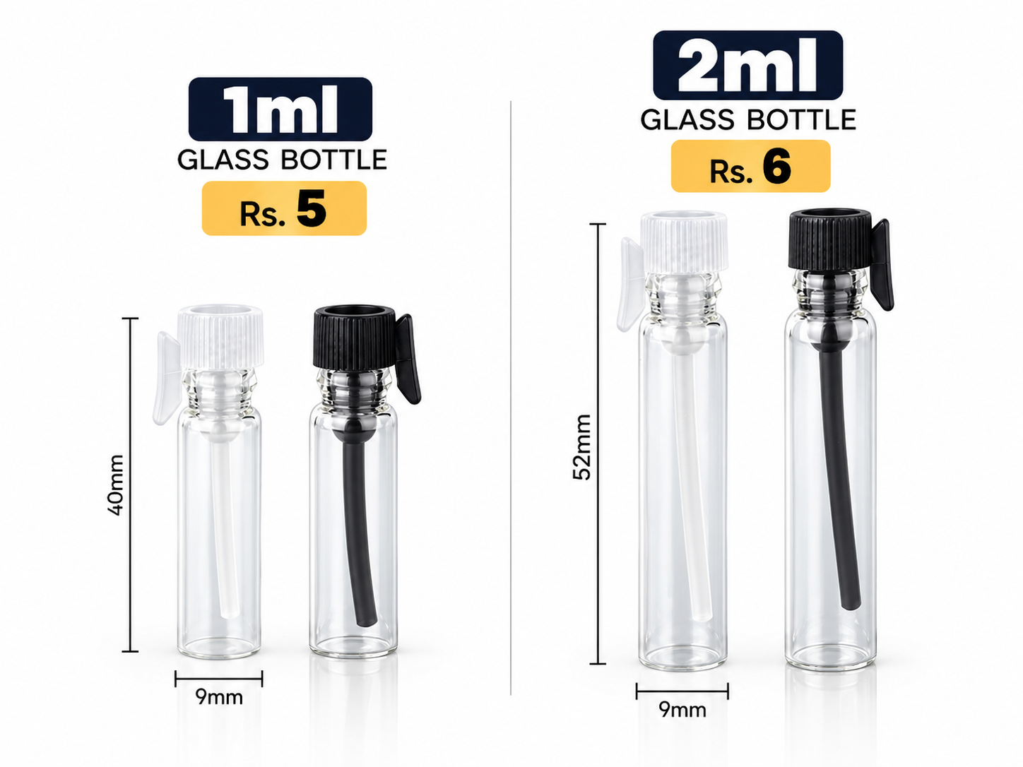 tester-glass-vials 2ml Glass Vial Tester Bottle - Image 1