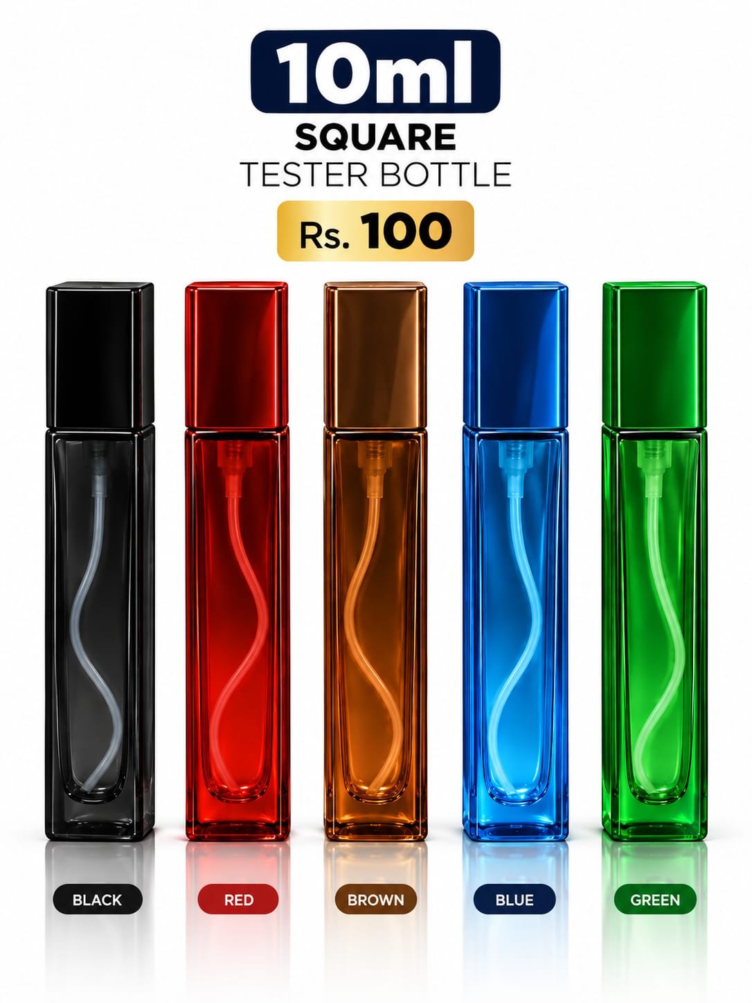 tester-square 10ml Square Tester Bottle - Image 1